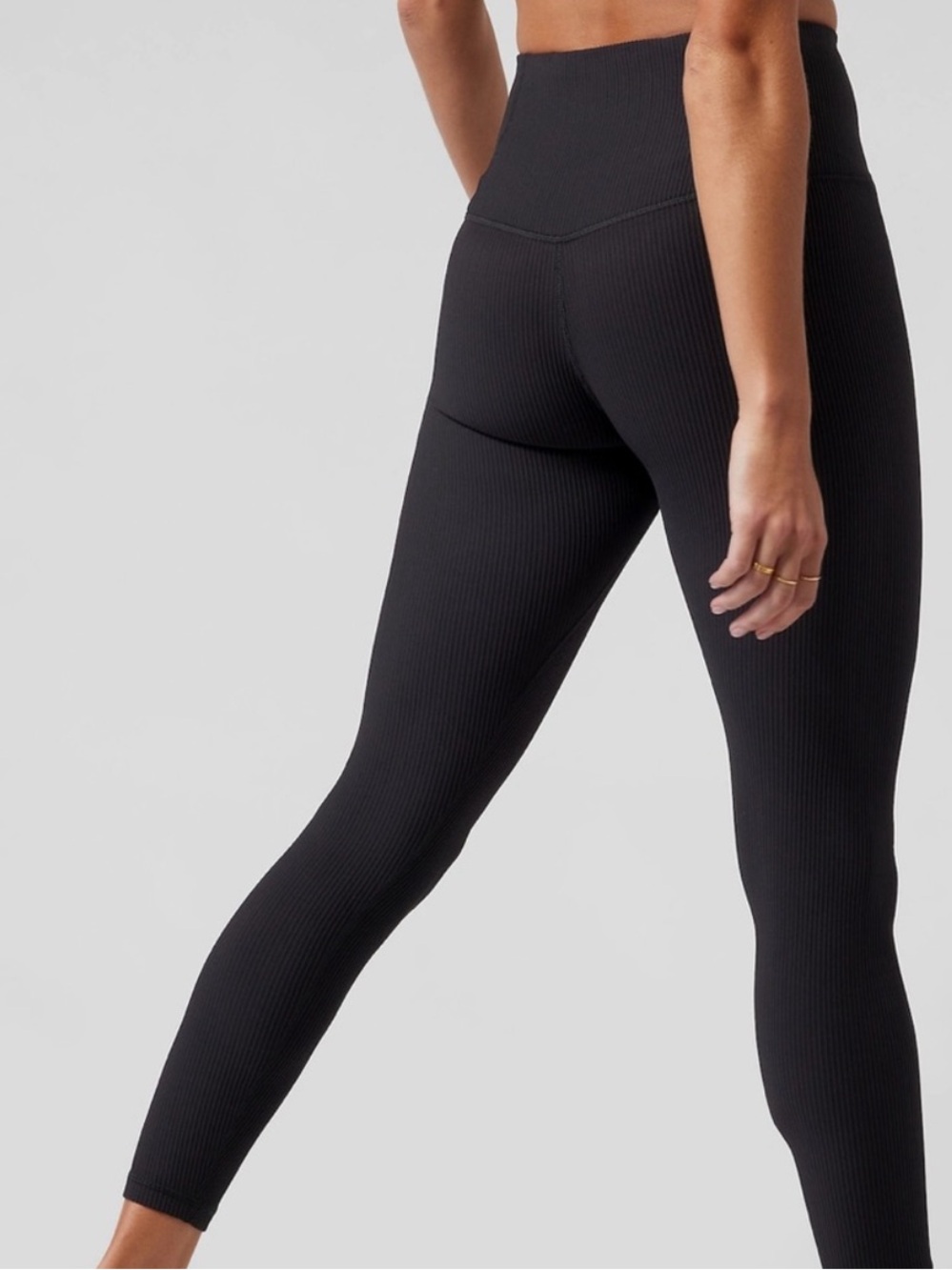 Athleta Elation Ribbed Leggings S Black Ultra High Rise Yoga Lounge - Picture 3 of 10
